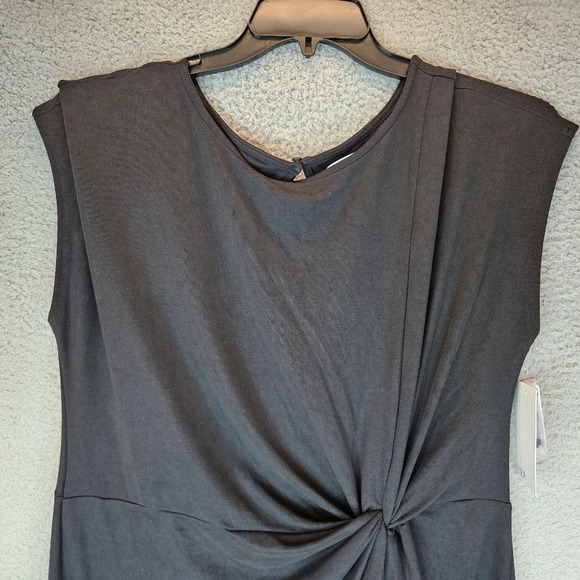 Nordstrom Rack Womens Black Midi Dress Sz XL Modal Blend Side Tie Knot So Soft - Picture 2 of 12
